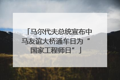 马尔代夫总统宣布中马友谊大桥通车日为“国家工程师日”