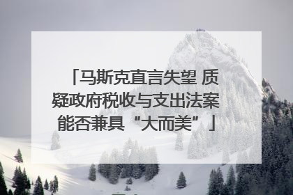 马斯克直言失望 质疑政府税收与支出法案能否兼具“大而美”