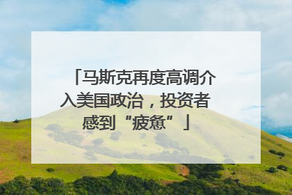 马斯克再度高调介入美国政治，投资者感到“疲惫”