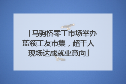 马驹桥零工市场举办蓝领工友市集，超千人现场达成就业意向
