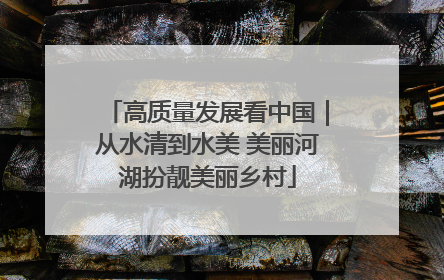 高质量发展看中国｜从水清到水美 美丽河湖扮靓美丽乡村