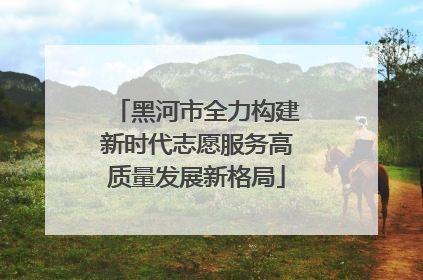黑河市全力构建新时代志愿服务高质量发展新格局