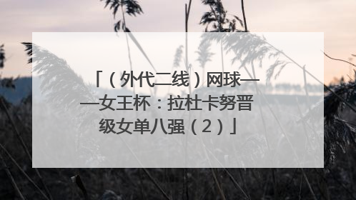 （外代二线）网球——女王杯：拉杜卡努晋级女单八强（2）