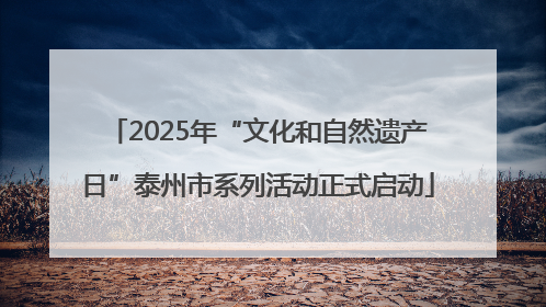 2025年“文化和自然遗产日”泰州市系列活动正式启动