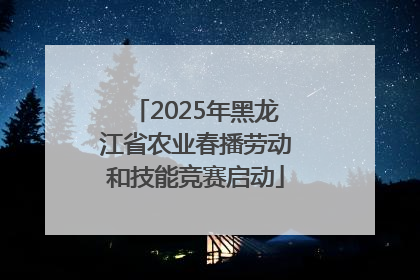 2025年黑龙江省农业春播劳动和技能竞赛启动