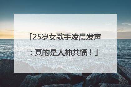 25岁女歌手凌晨发声：真的是人神共愤！