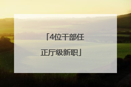 4位干部任正厅级新职