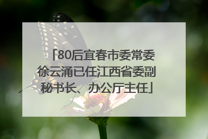80后宜春市委常委徐云涌已任江西省委副秘书长、办公厅主任