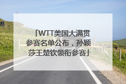 WTT美国大满贯参赛名单公布，孙颖莎王楚钦领衔参赛